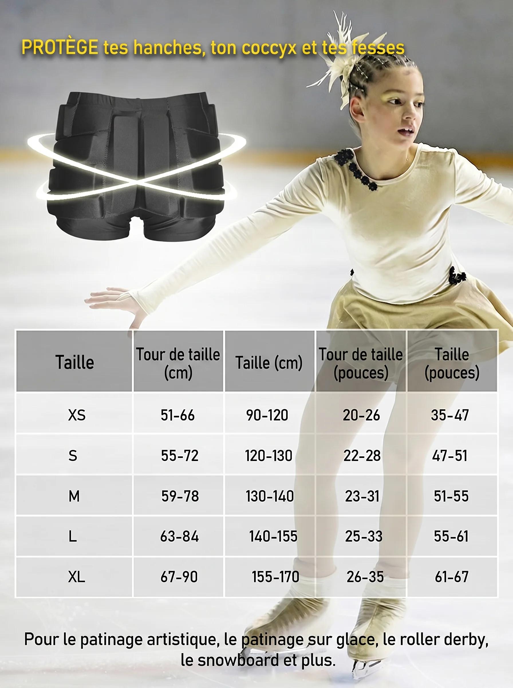 AVIVOR Short de patinage artistique rembourré