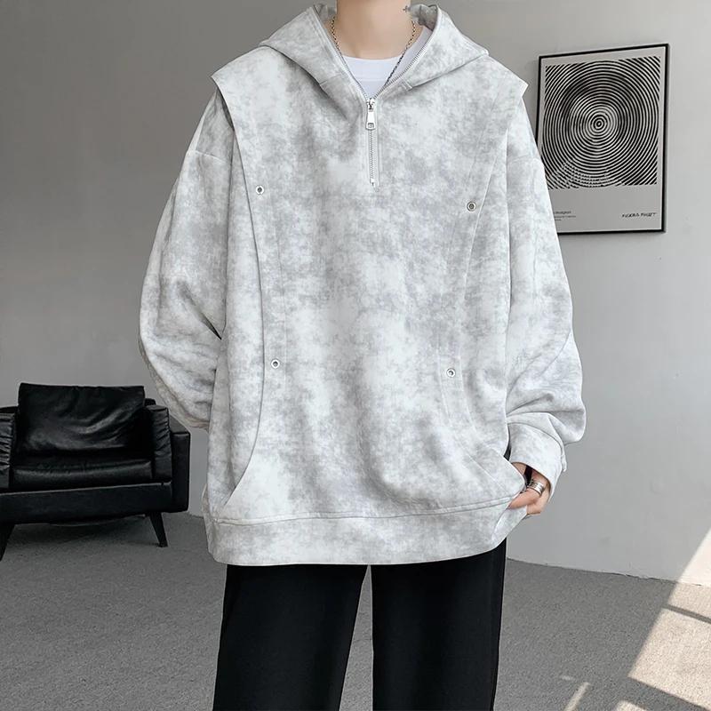 M-XXXXXL grande taille sweats à capuche de travail pour hommes décontracté Streetwear sweat à capuche imprimé sweat-shirt vêtements de travail 1/4 fermeture éclair automne printemps vêtements