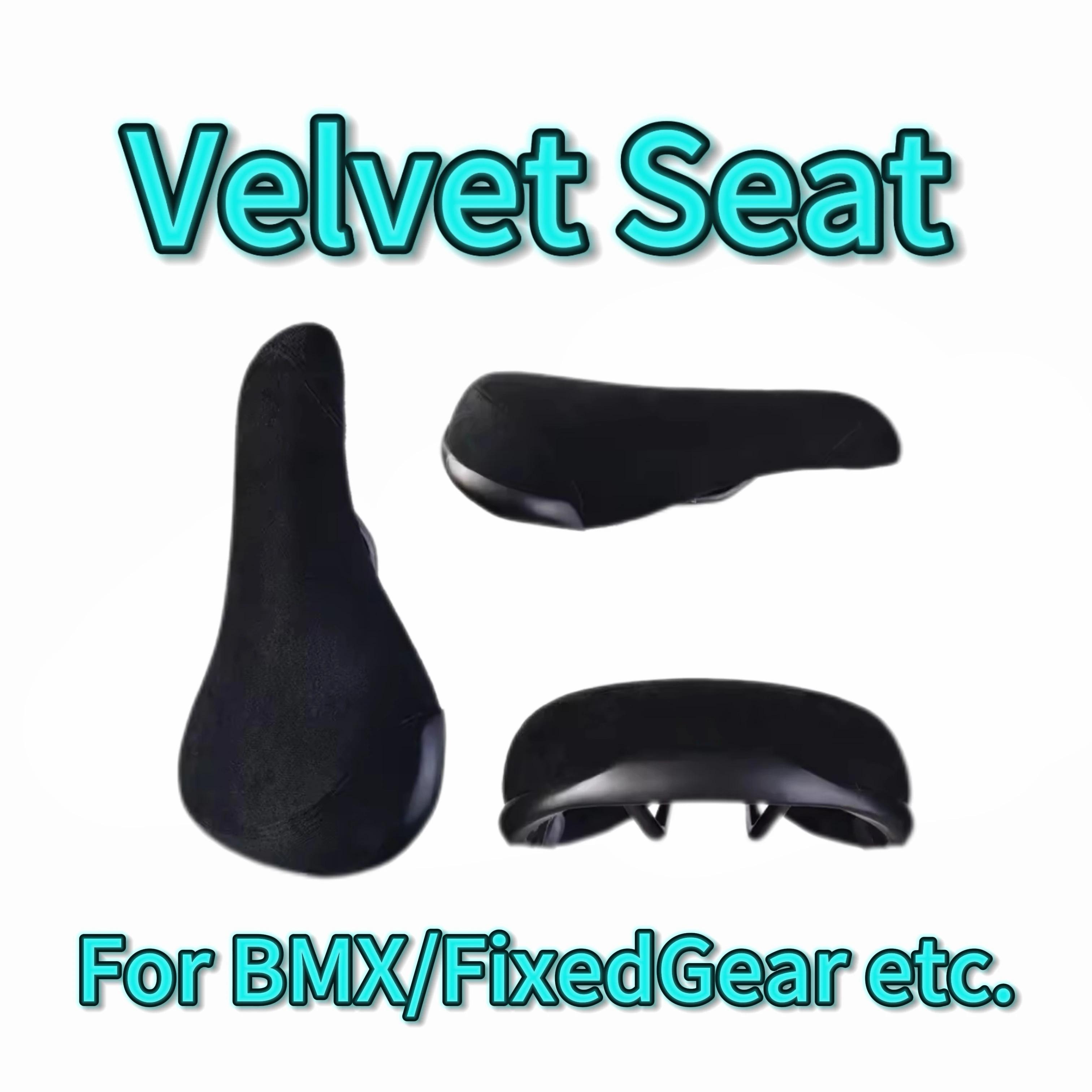 VOLE VLD45 BMX Siège fixe vintage en fibre de velours Selle confortable Expérience de cyclisme pour les déplacements urbains et l'équitation de rue