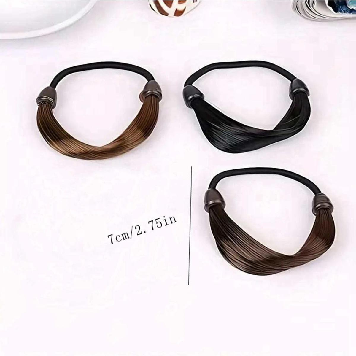 Élastique à cheveux, Attache pour perruque artificielle, Anneau à cheveux tendance pour perruque, Accessoire élastique pour queue de cheval droite