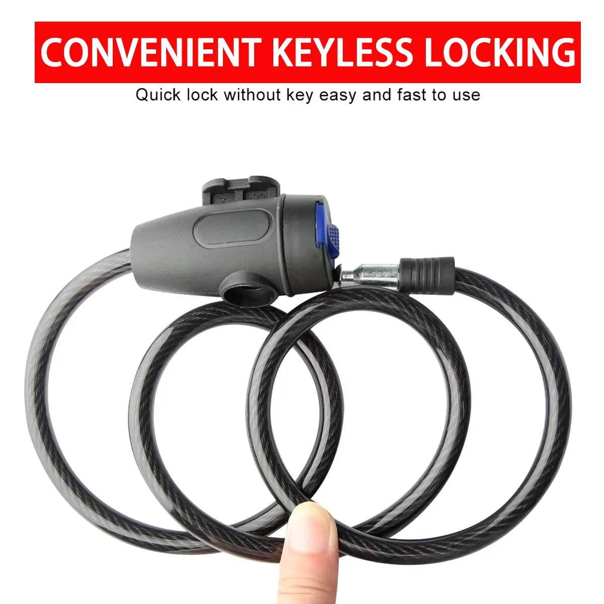 Serrure de câble de vélo avec clés, haute sécurité, antivol, résistant aux cisailles, serrure universelle pour chaîne de moto et Scooter, accessoires de vélo