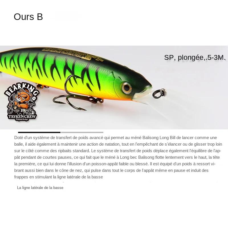 Bearking 130mm 28.6g qualité professionnelle leurres de pêche appât dur plongée 2.5-3m