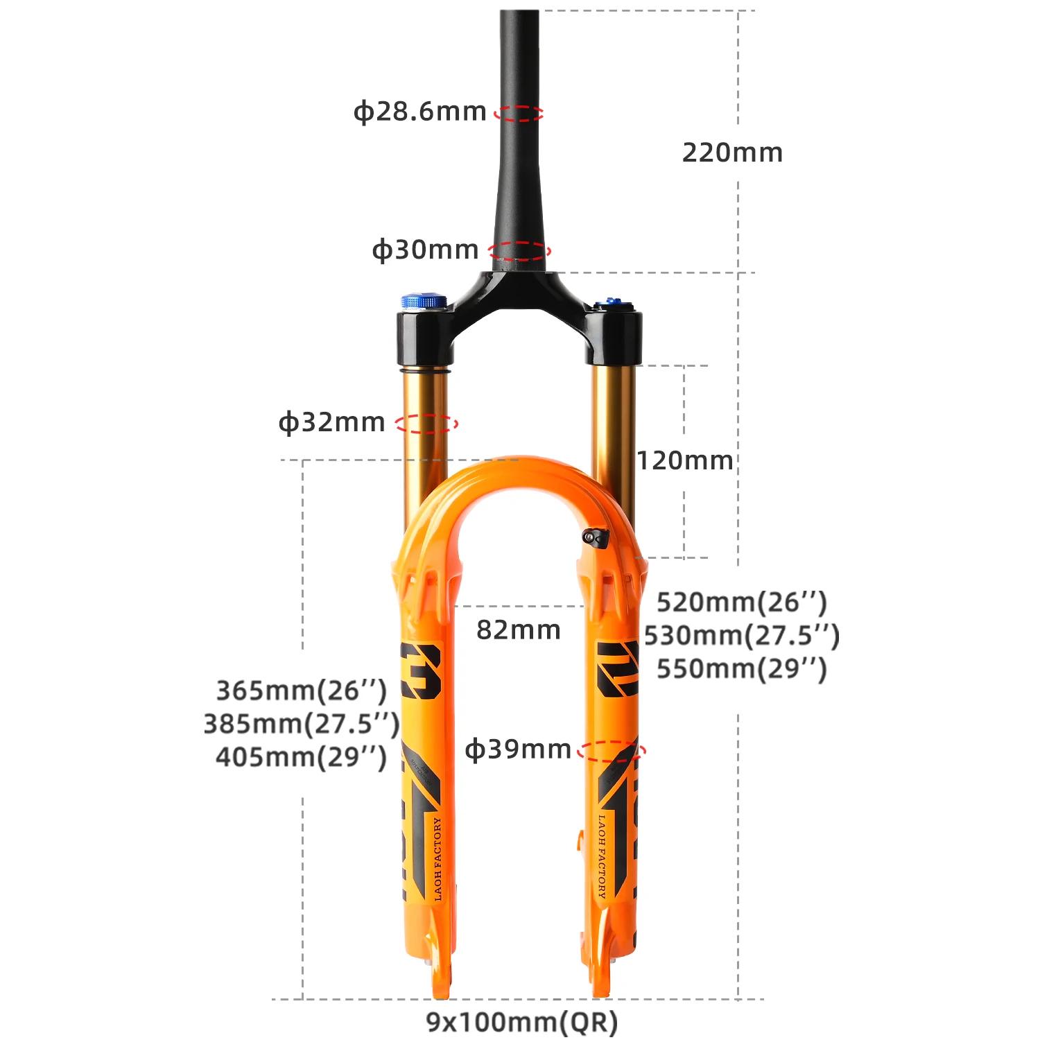 Fourche de Suspension de vélo 26/27