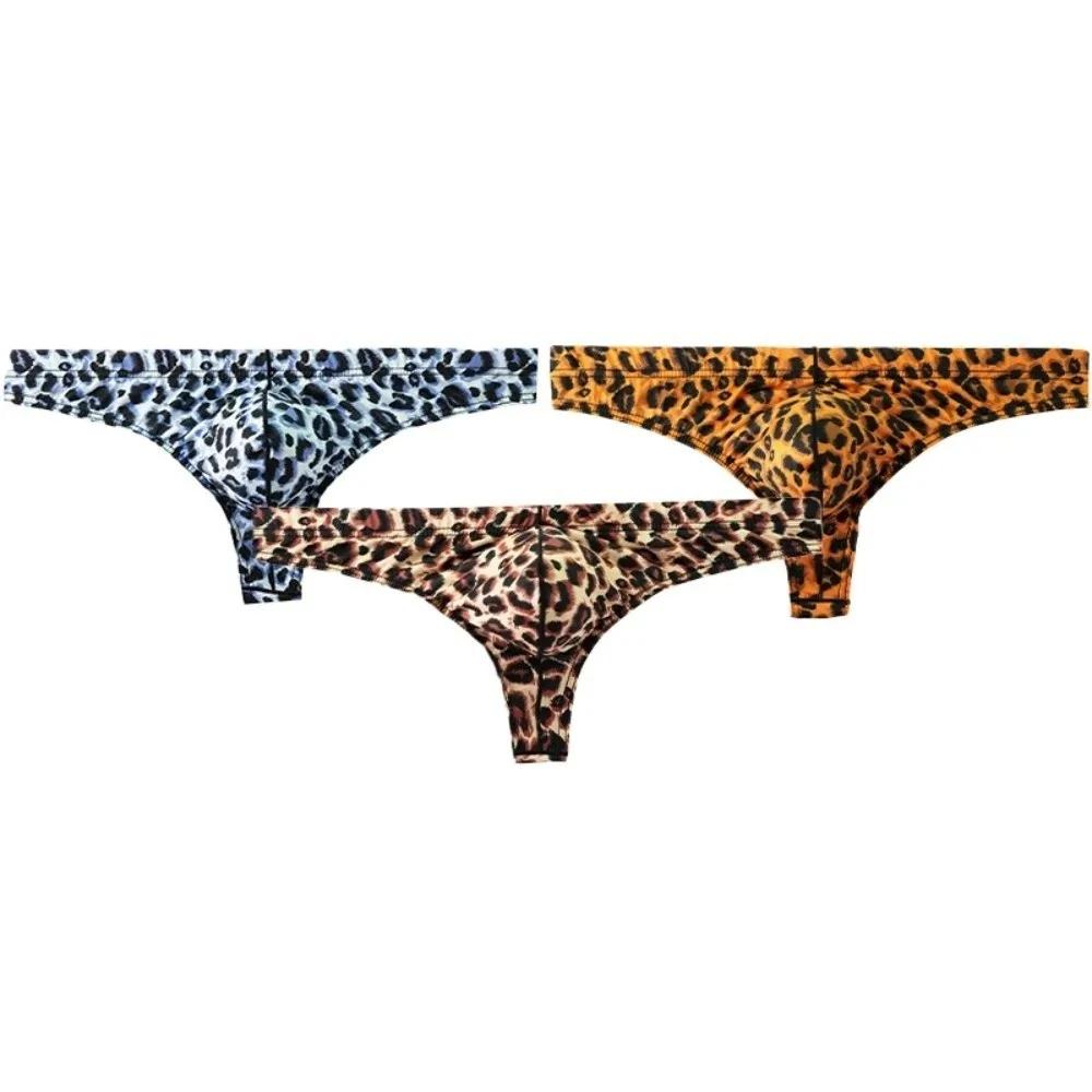 Sous-vêtements pour hommes, lingerie pour hommes, caleçons imprimés léopard, string taille basse, culottes pour hommes, respirantes, fines, slips pour hommes