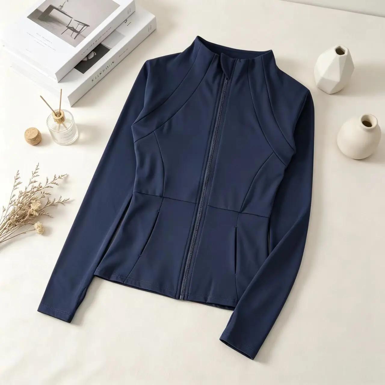 Vêtements de yoga, coupe-vent, vêtements de sport pour femme, sweat-shirt à manches longues, vestes de sport, hauts d'entraînement pour femme, vêtements de sport