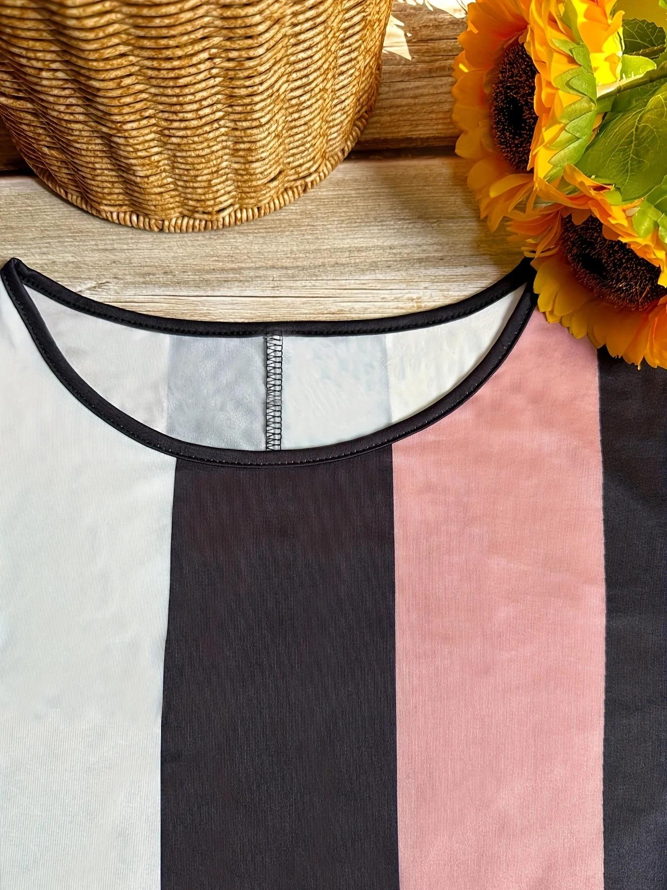 Robe d'été grande taille pour femmes, nouvelle robe élégante, coupe slim, à la mode et aux couleurs contrastées pour les déplacements domicile-travail