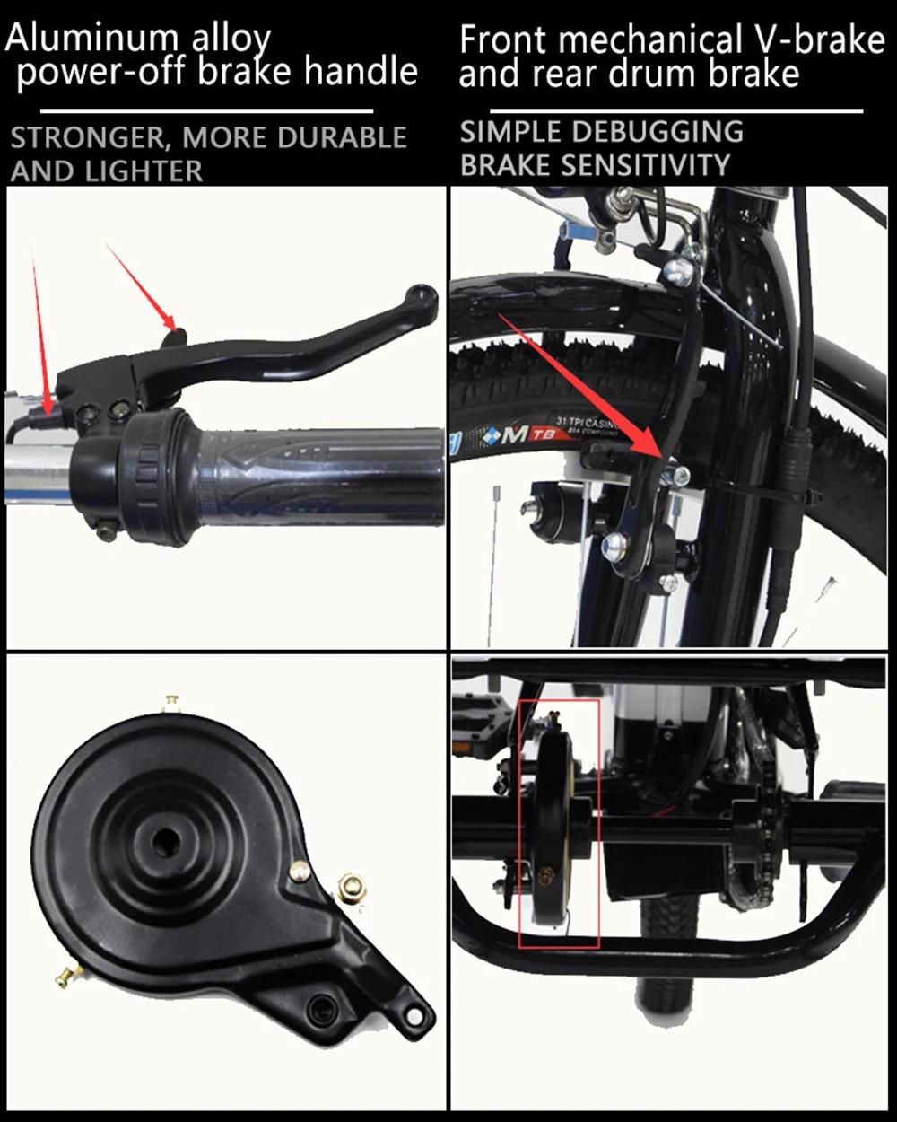 Vélo électrique à trois roues 36V 24 pouces vélo électrique pour femmes dames avec batterie amovible panier arrière noir