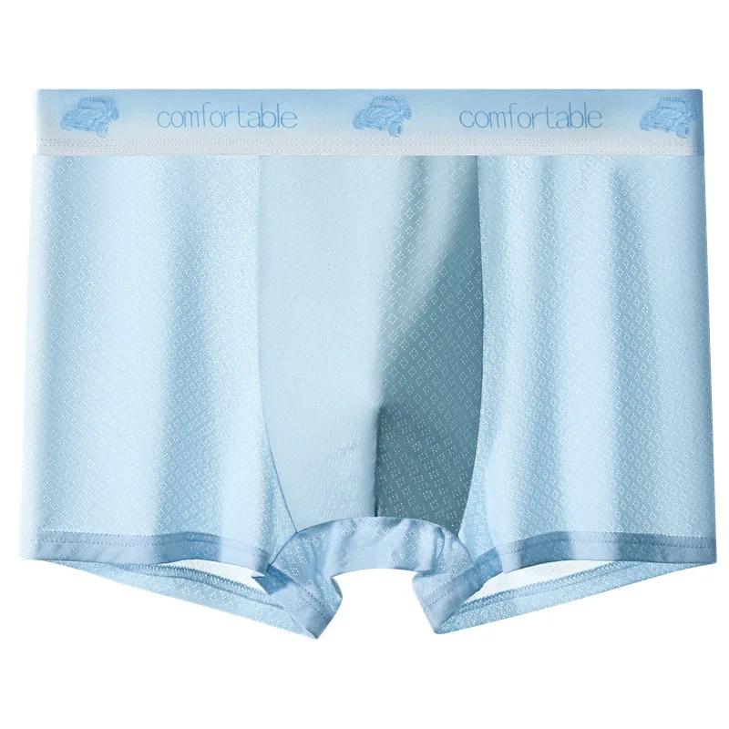 Sous-vêtements homme 2025, soie glacée antibactérienne, maille respirante, pantalon à quatre coins, boxer pour homme, vêtements portables bon marché