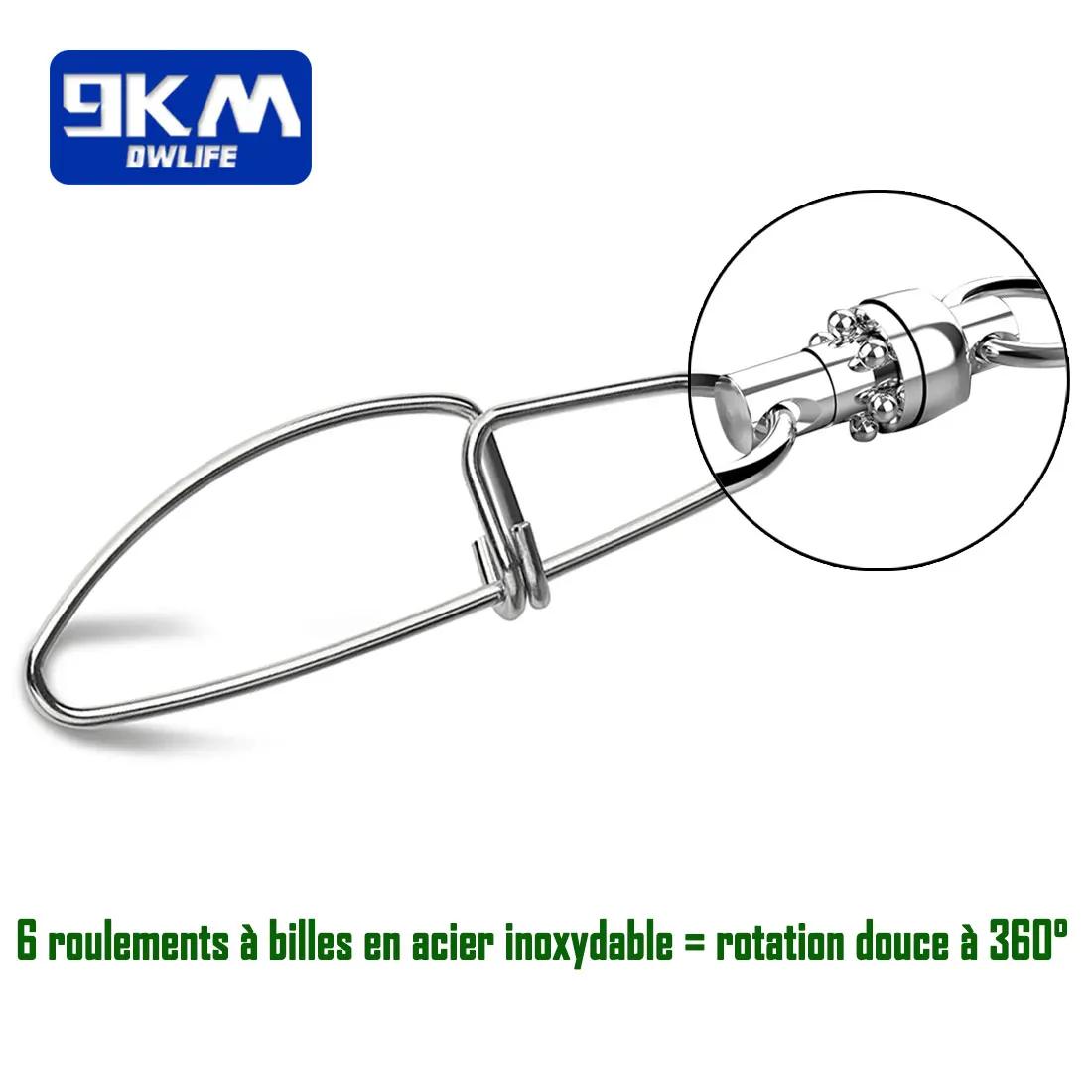 Émerillons de pêche à roulement à billes