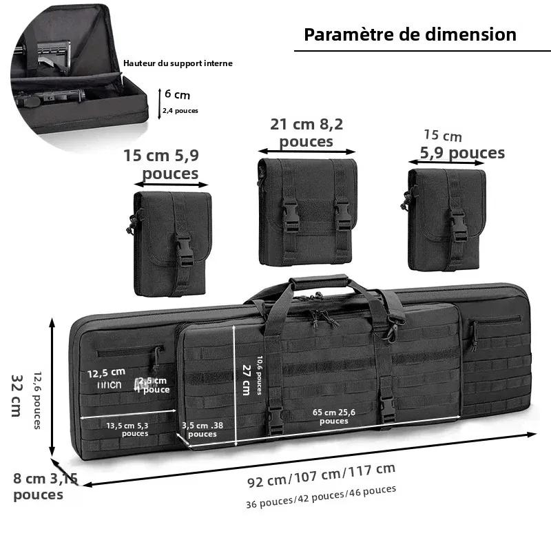 Sac à dos tactique à double compartiment pour fusils avec fermeture éclair