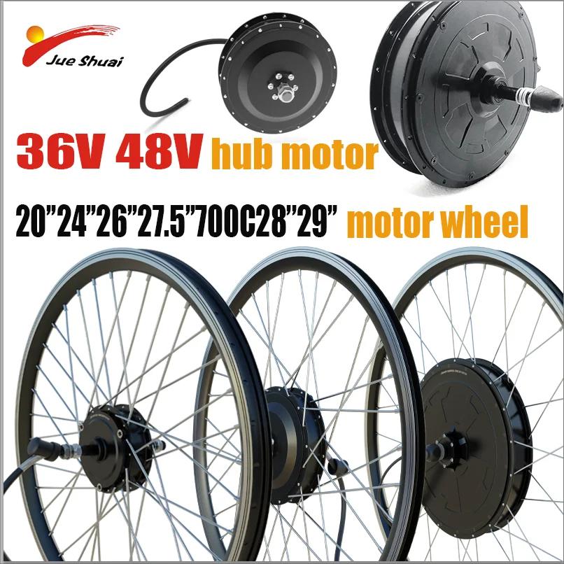 Moteur de moyeu de vélo électrique 36V 48V 250W 350W 500W 1500W 2000W 20 24 26 27.5 28 29 pouces 700C roue