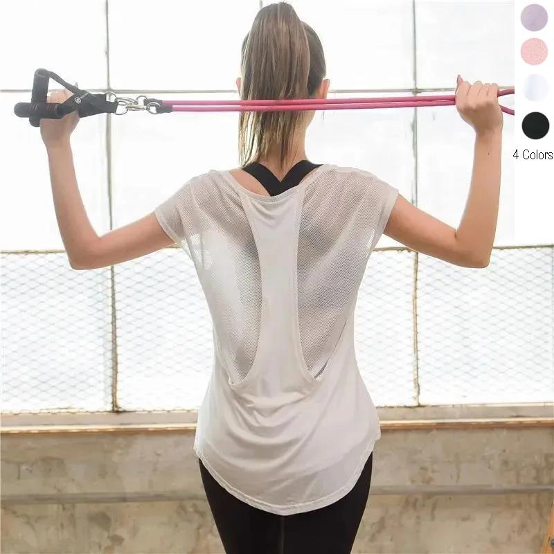 Tshirt sportif pour femme fitness manches courtes yoga musculation gym course pied activité physique entretien confort maximal