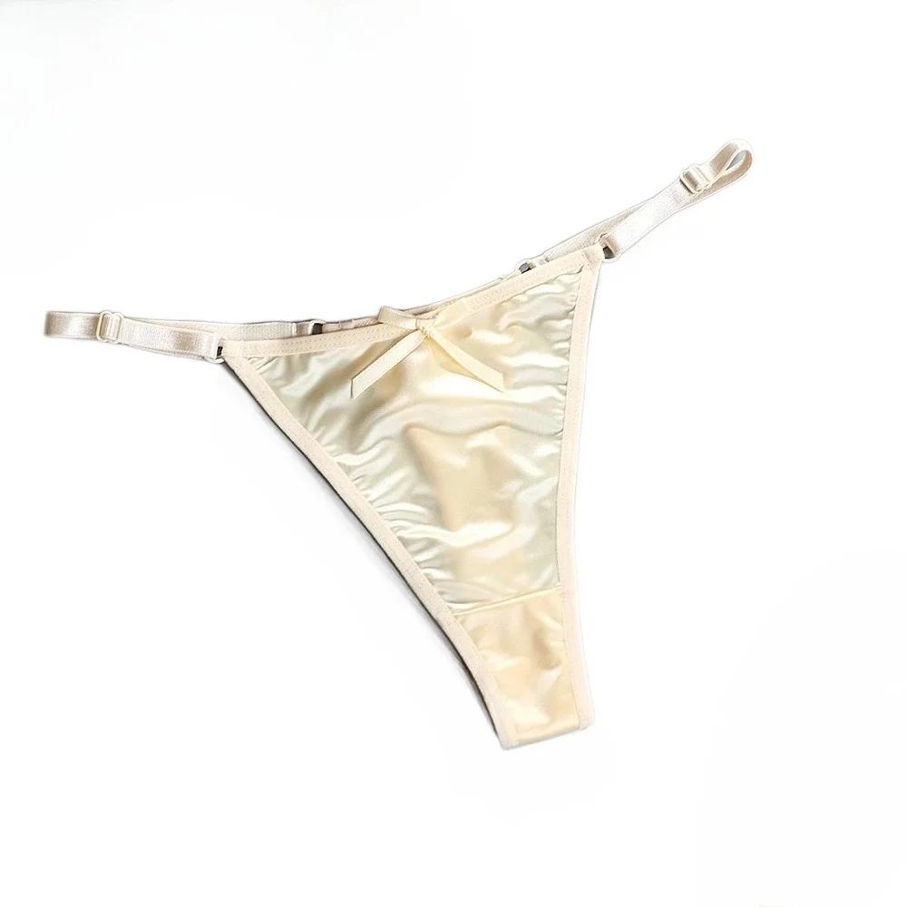Culottes string sexy en satin doux pour femmes
