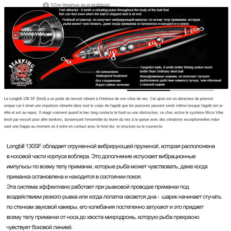 Bearking 130mm 28.6g qualité professionnelle leurres de pêche appât dur plongée 2.5-3m