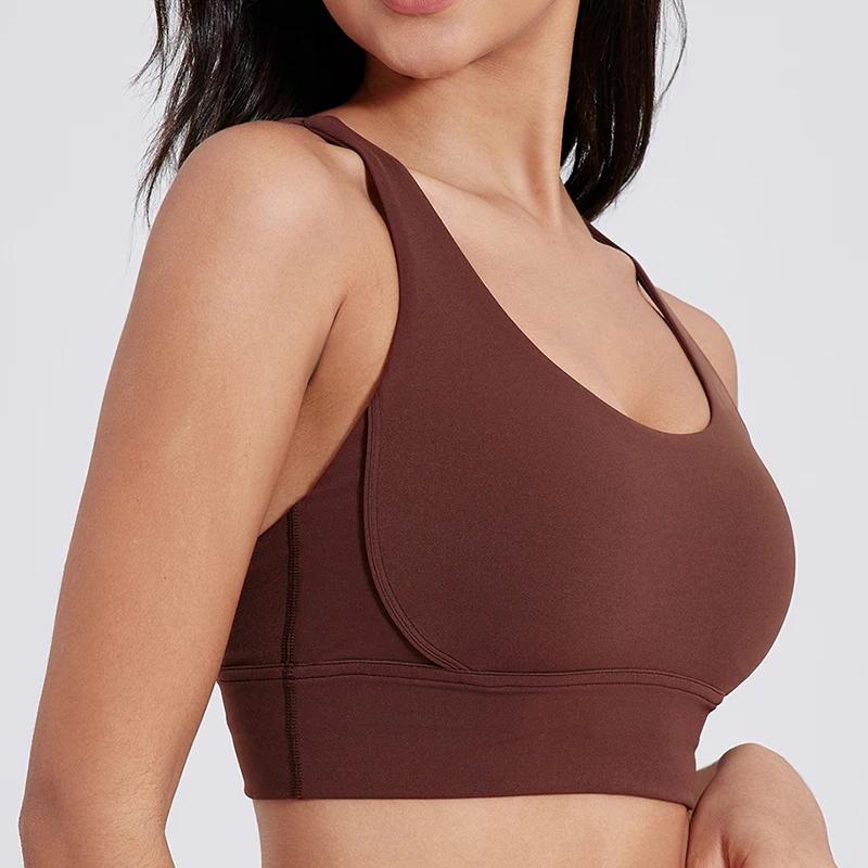 Soutien-gorge dos croisé pour femmes - Doux avec coussinet de poitrine pour fitness