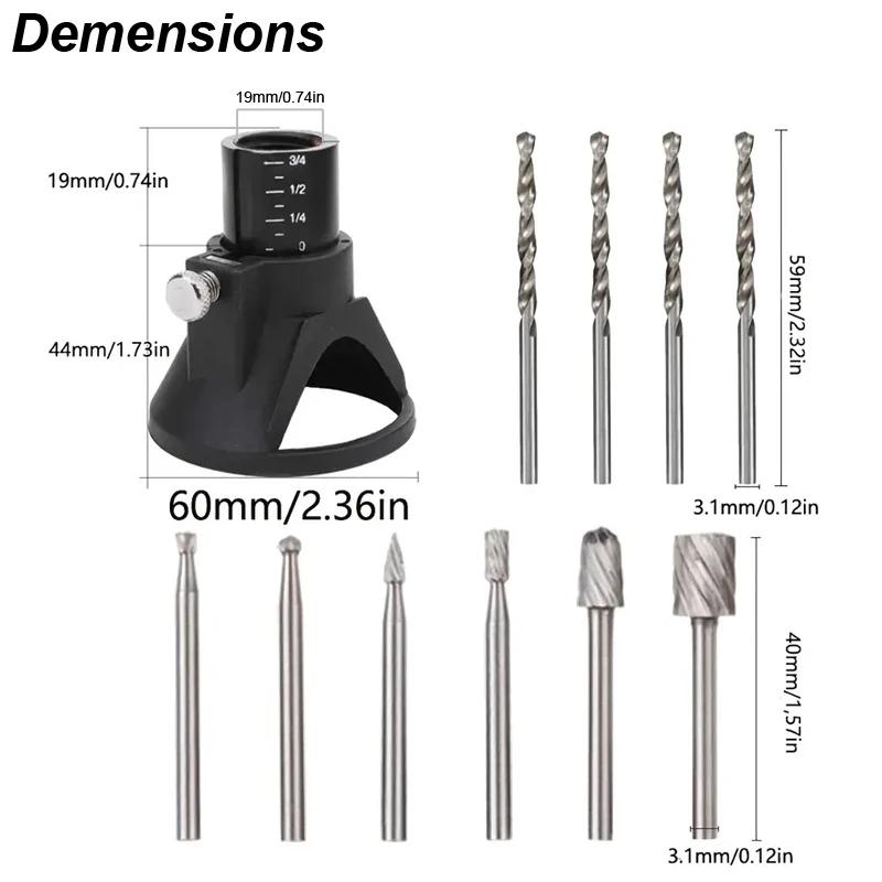 Routeur rotatif fraise Guide fixation foret hélicoïdal Kit d'outils de sculpture sur bois localisateur dédié outil de me