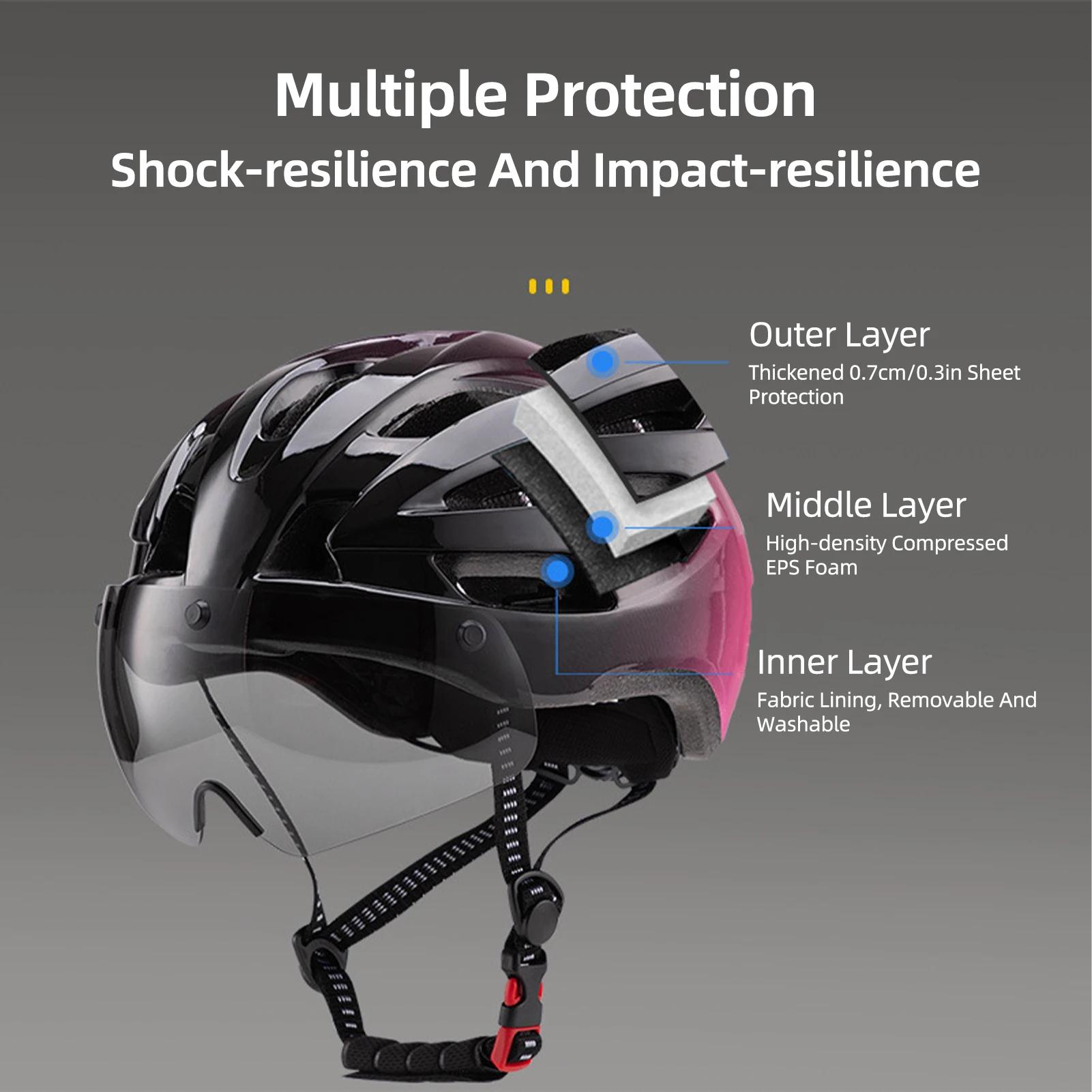 Casques de vélo pour femmes avec lunettes magnétiques