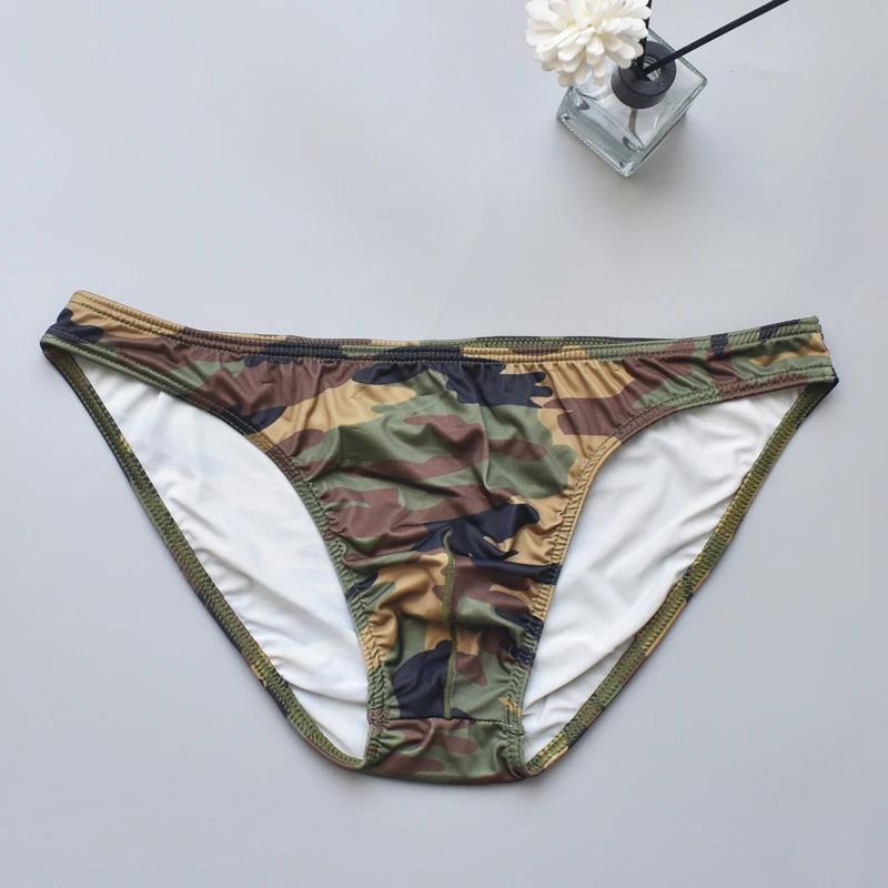 Sous-vêtements pour hommes slips de Camouflage pour hommes Sexy Cuecas Calzoncillos Bikini U poche slips caleçons hommes lingeries respirantes