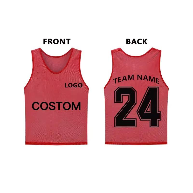 12 pièces enfants adultes Football Pinnies séchage rapide maillots