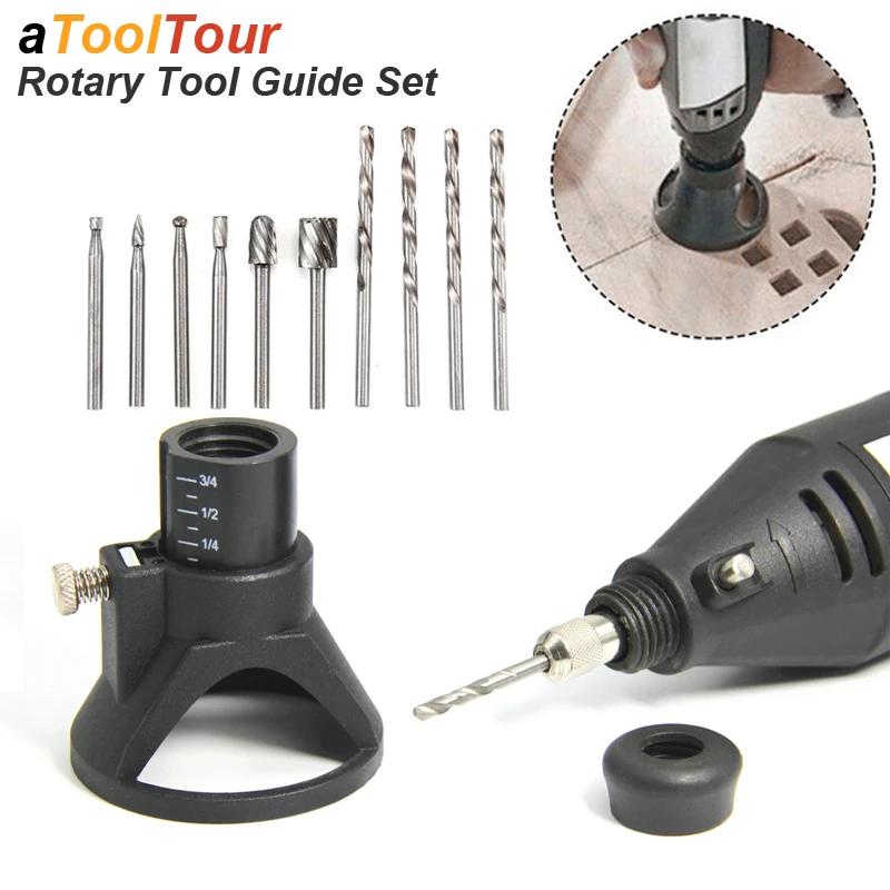 Routeur rotatif fraise Guide fixation foret hélicoïdal Kit d'outils de sculpture sur bois localisateur dédié outil de me