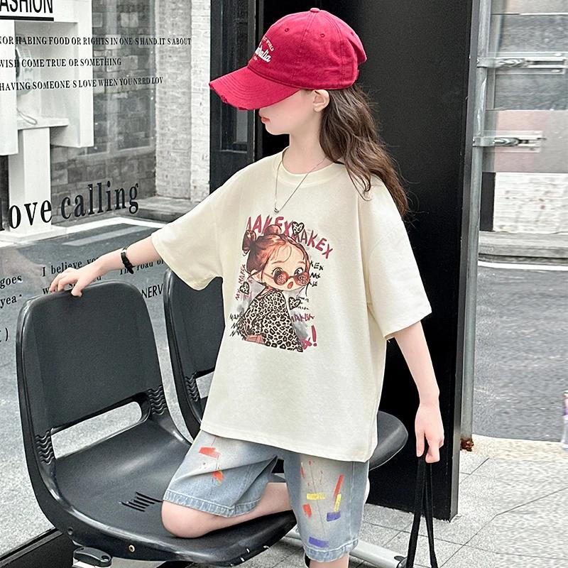 Mode enfants été survêtement pour adolescente tenue décontractée 2 pièces haut et bas vêtements ensemble