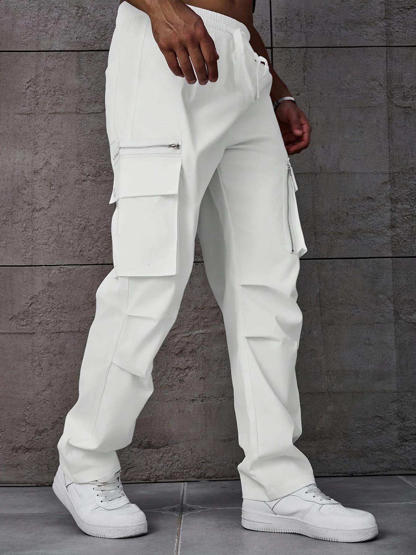 Pantalons de travail grande taille pour hommes avec poches latérales à rabat