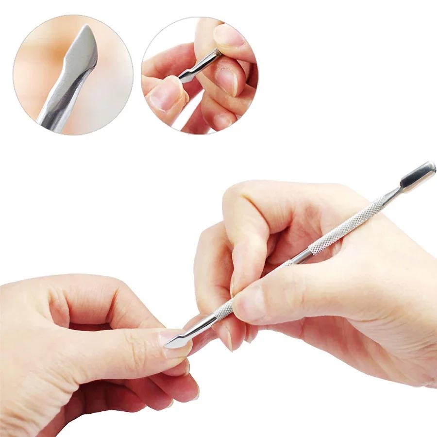 Dissolvant de cuticules en acier inoxydable