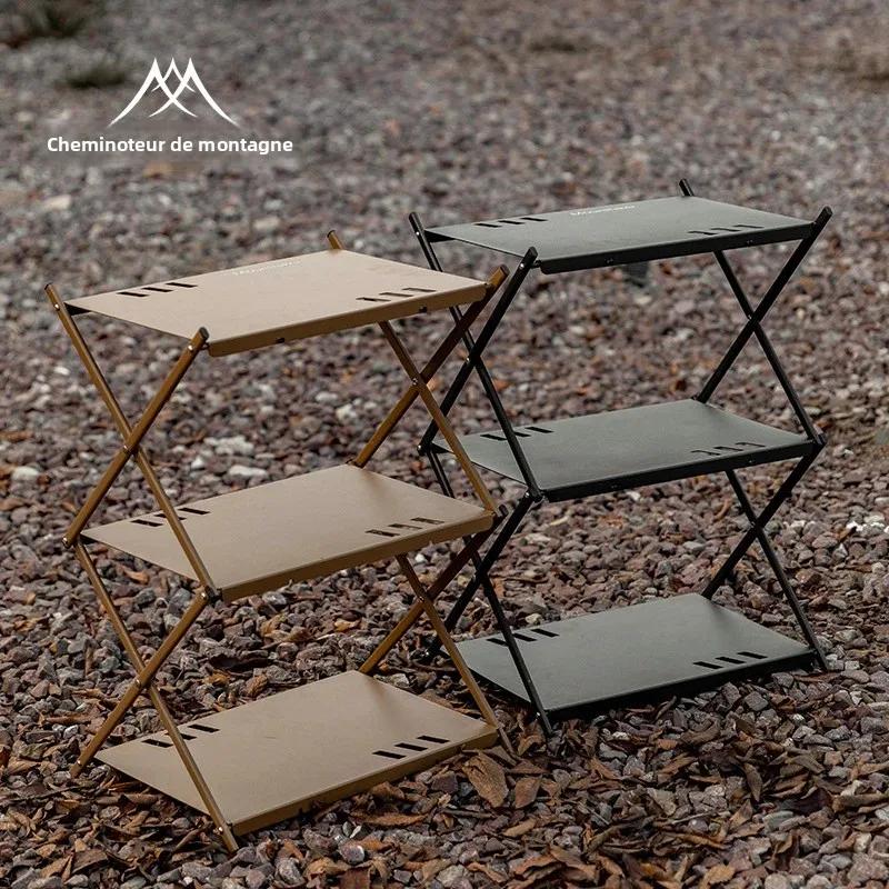 MOUNTAINHIKER support à trois niveaux étagère de rangement extérieure