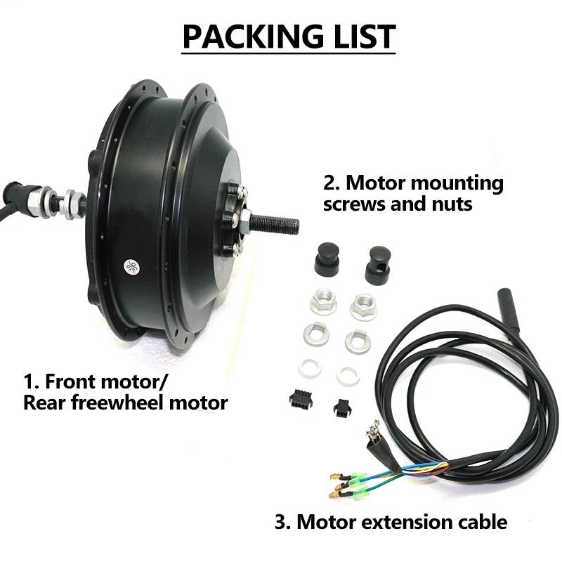 Moteur de moyeu sans balais à grande vitesse pour vélo électrique, roue libre avant et arrière, 36V, 250W, 350W, 48V, 500W