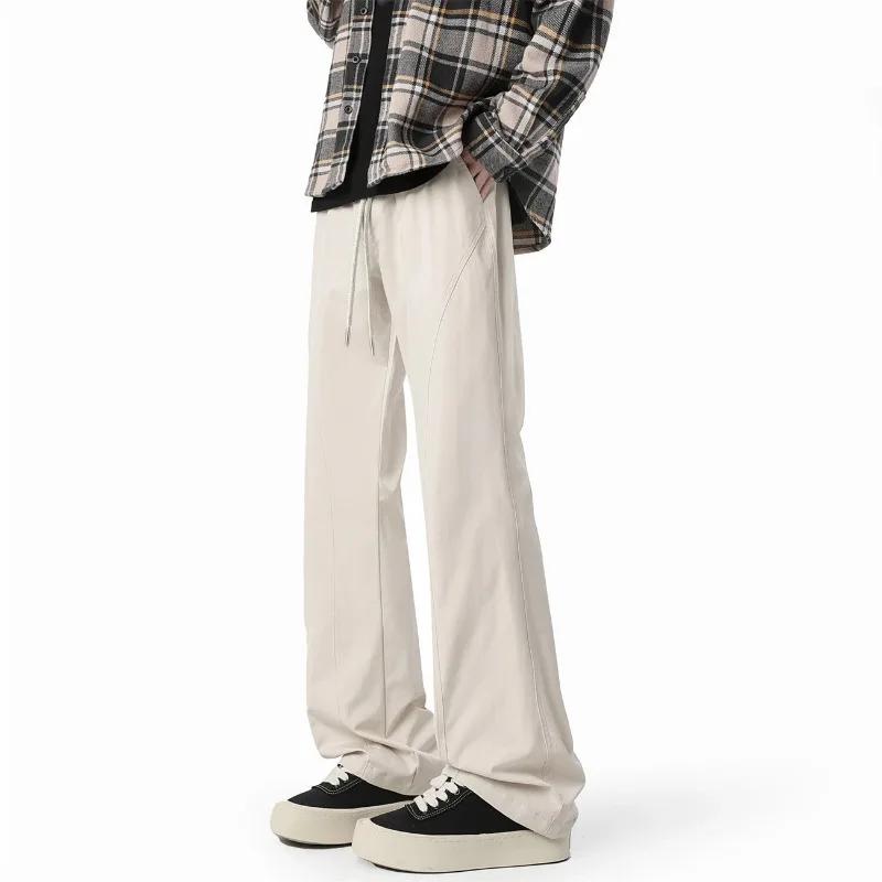 Pantalon de jogging large pour homme, léger, taille élastique, décontracté