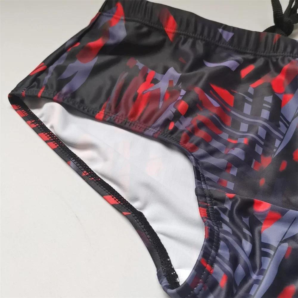 Maillot de bain homme brésilien coupe traditionnelle surf boxer slips noir rouge sunga