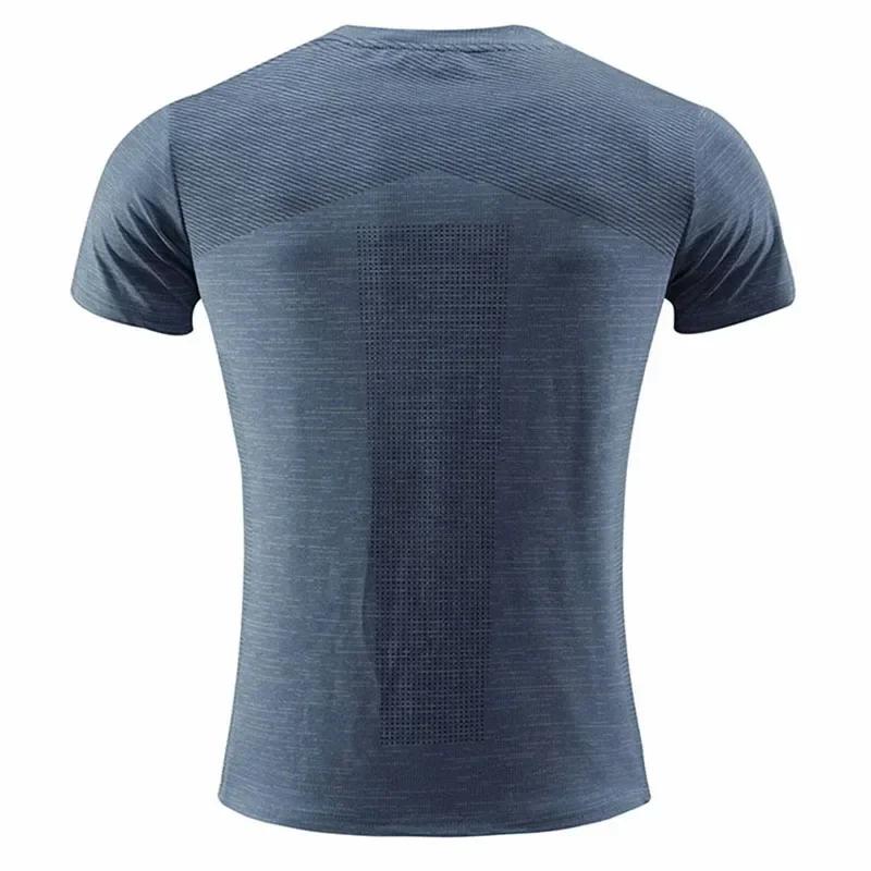 T-shirt Sport Multicolore Homme Manches Courtes - Maillot Gym Fitness Course Respirant Séchage Rapide