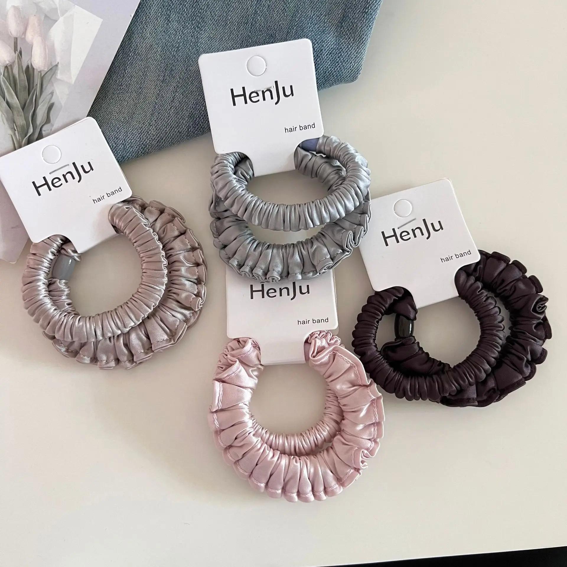 Attaches pour queue de cheval à haute élasticité, paire de liens pour cheveux en satin, bandeaux antidérapants pour femmes et filles, accessoires de mode pour cheveux