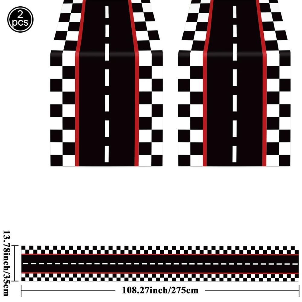 Nappe de fête de voiture de course à carreaux
