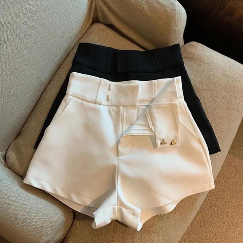 Femmes Shorts Mooyufon noir Shorts femmes Harajuku élégance taille haute Shorts une ligne mince décontracté fille chaude pantalon droit Sexy