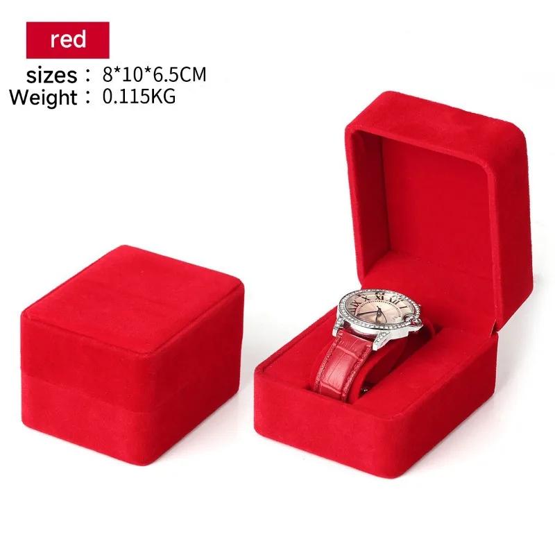 Boîte de montre en velours à coins ronds pour montre connectée