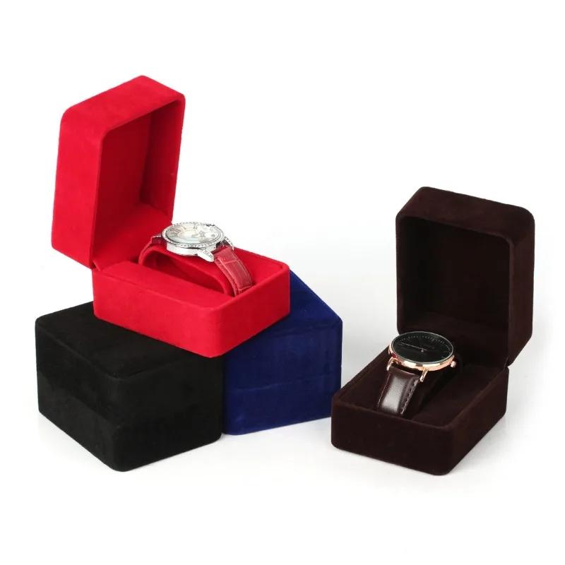 Boîte de montre en velours à coins ronds pour montre connectée