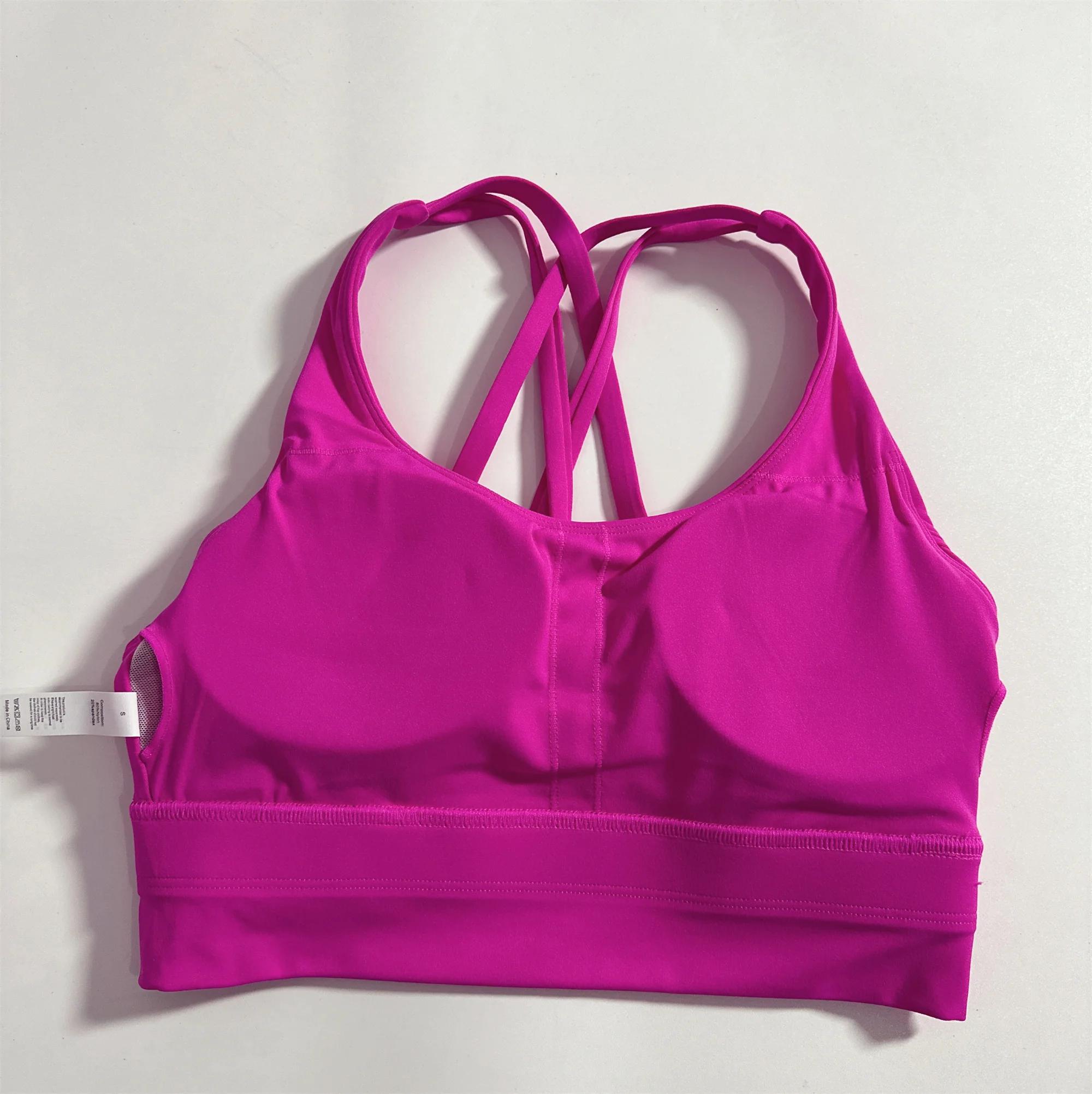 Soutien-gorge de fitness pour femmes dos croisé - Haut sportif antichoc avec coussinets push-up
