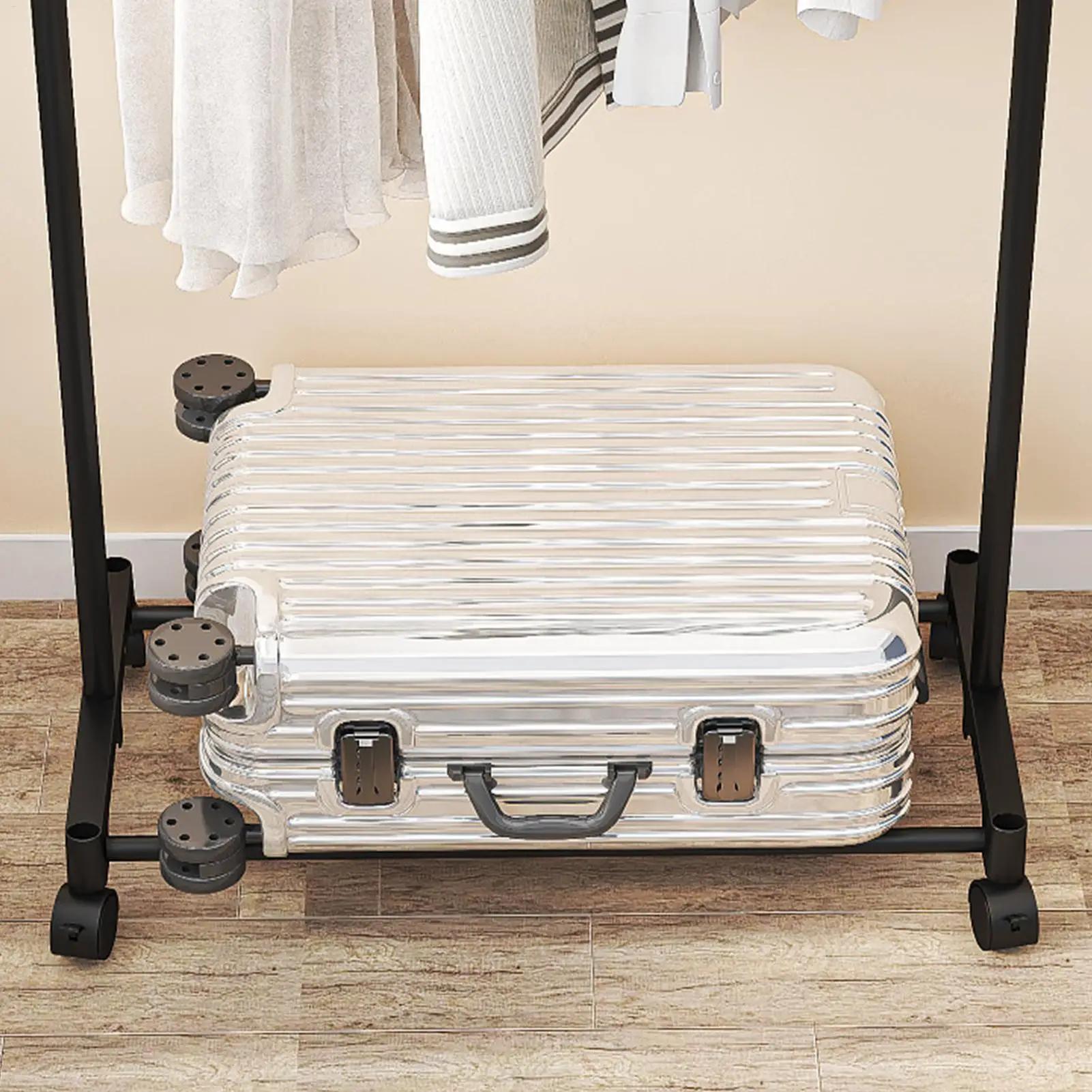 Porte-vêtements robuste pour rangement saisonnier avec étagère inférieure, sur roulettes, pour placard, entrée, salon