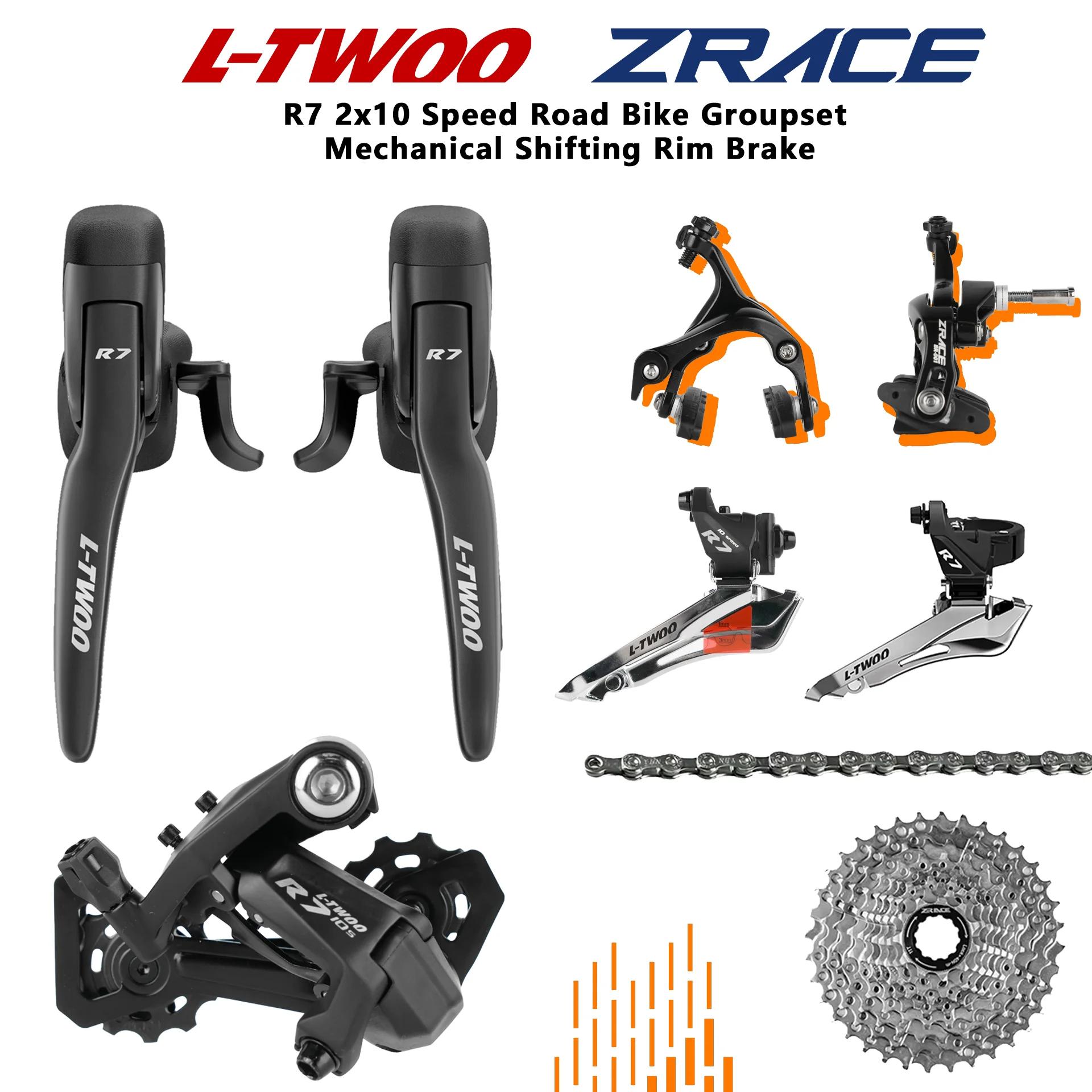 Groupe transmission vélo route LTWOO R7 2x10 vitesses - Freins ZRACE + cassette complète
