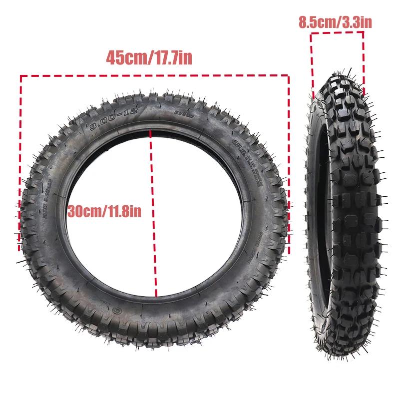 Pneu et chambre à air de haute qualité 3.00-12 pouces, pneu de 12 pouces pour moto tout-terrain, motocross, moto