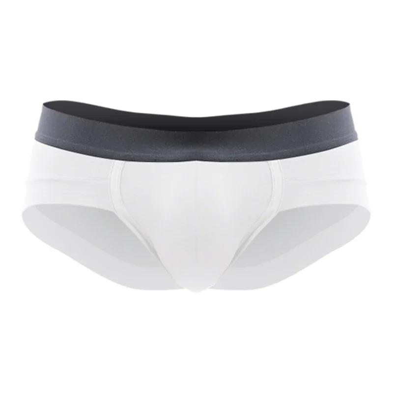 Slips blancs à taille basse pour hommes avec poche en U, sous-vêtements d'été respirants pour jeunes hommes