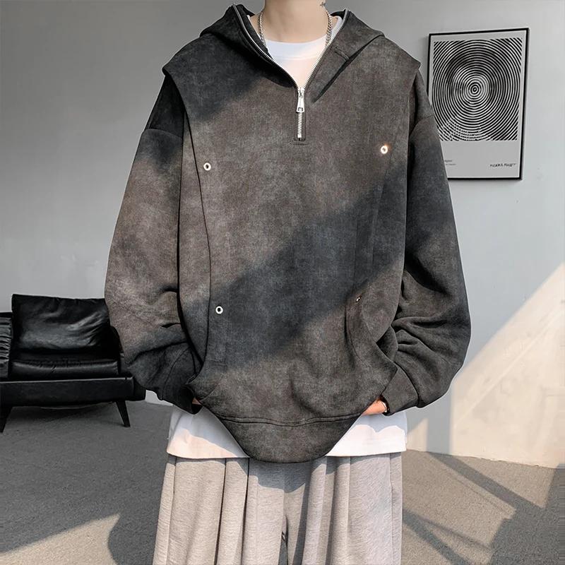 M-XXXXXL grande taille sweats à capuche de travail pour hommes décontracté Streetwear sweat à capuche imprimé sweat-shirt vêtements de travail 1/4 fermeture éclair automne printemps vêtements