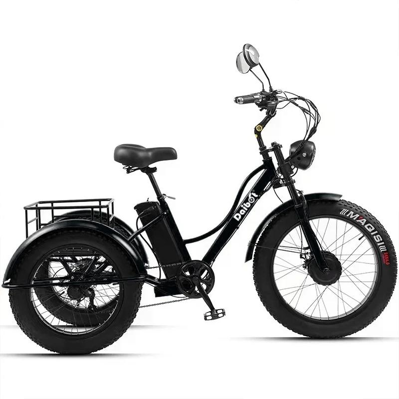 Vélo électrique adulte gros pneu montagne pour homme 48V 750W Tricycle