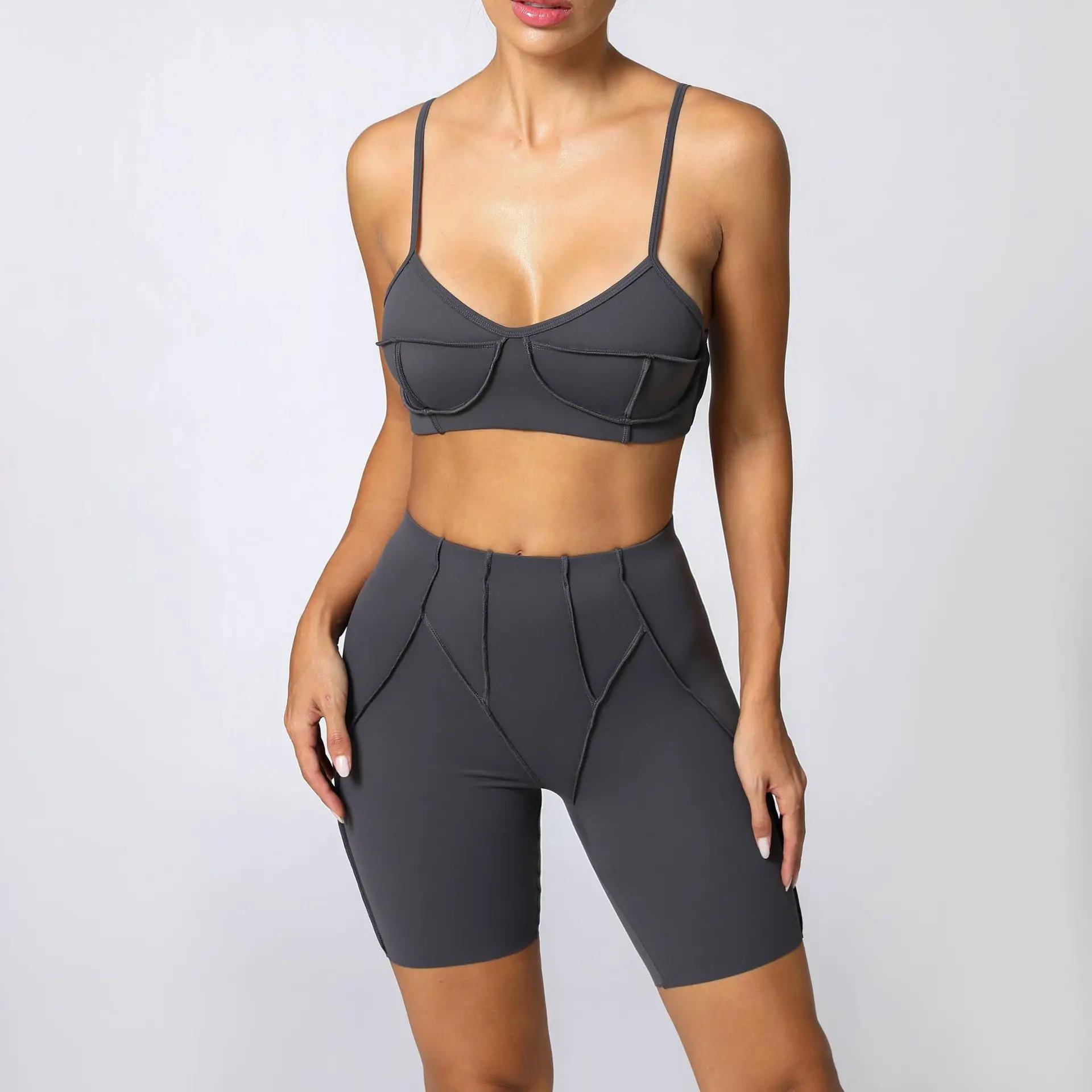 Combinaison de sport femme dos nu pour yoga et fitness - Tissu élastique effet fessier