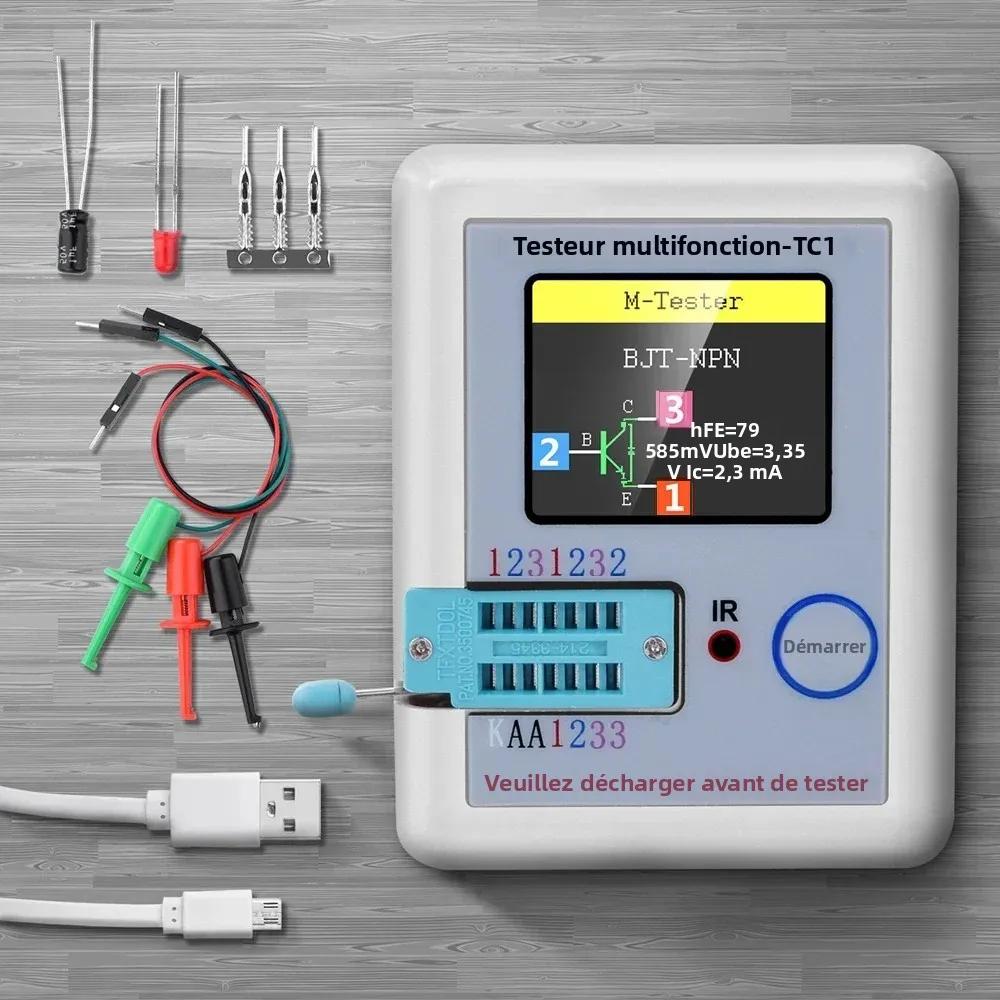 LCR TC1 1.8 "TFT LCD affichage multimètre Transistor testeur Diode Triode condensateur résistance Test mètre MOSFET NPN