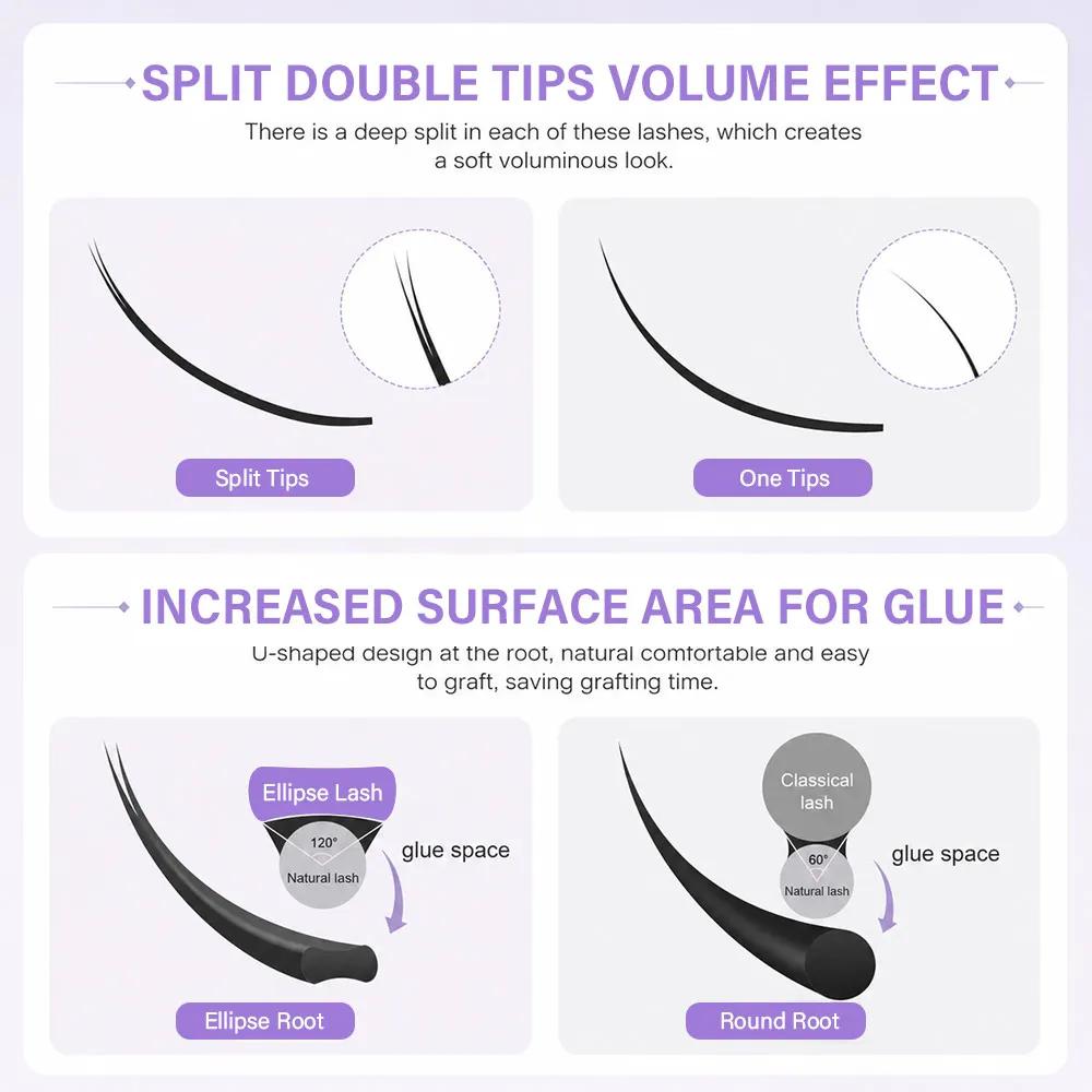 MASSCAKU Faux cils de vison Ellipse Extension