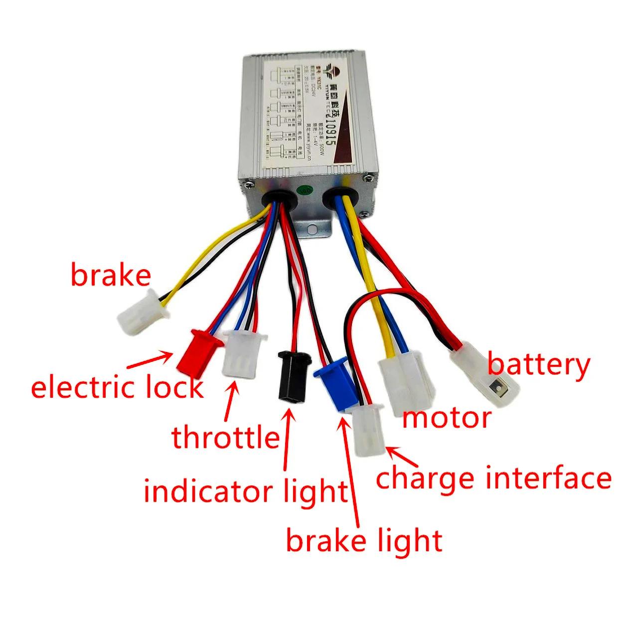 Contrôleur de moteur DC à balais pour vélo électrique/trottinette/vélo 24V 36V 48V 250W 350W 500W 1000W