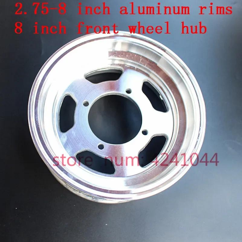 2.75-8 8 pouces pour vélo petite pièce de moto roues en aluminium cercle de vide utilisation 90/65-8 tire3.50-8 4.80/4.00-8 pneu