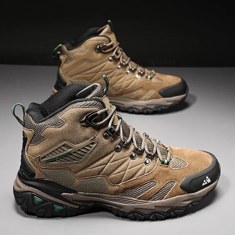Bottes de randonnée en daim pour hommes HIKEUP - Chaussures de trekking haut de gamme hiver